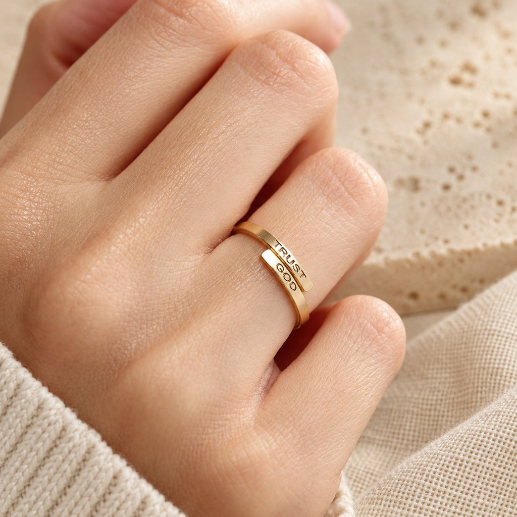 TRUST GOD Split-Band Ring