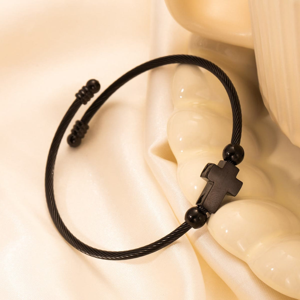 Pulsera de Devoción Diaria con Medalla Milagrosa y Dije Cruz de San Benito