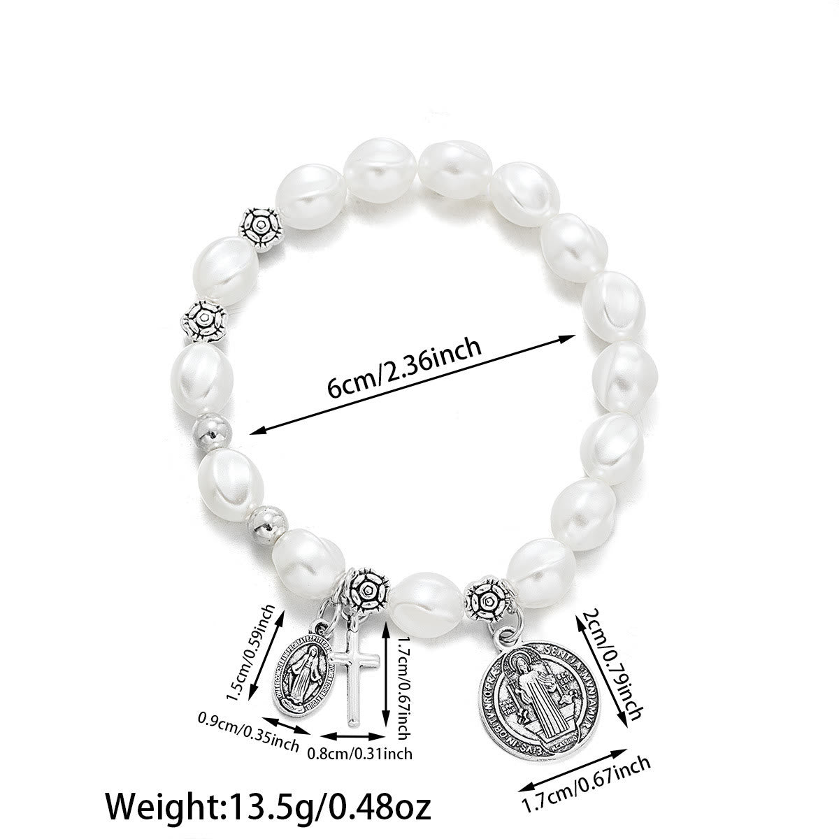 Pulsera de Medalla Milagrosa de la Virgen y San Benito