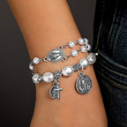 Pulsera de Medalla Milagrosa de la Virgen y San Benito