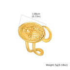 Anillo de Fe Ajustable y Abierto con Medalla Milagrosa y Halo de Circonita