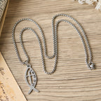 Collar Llamativo Moderno del Pez de Jesús Ichthus: Emblema de Devoción y Fuerza Espiritual