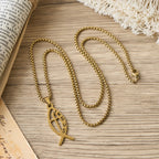 Collar Llamativo Moderno del Pez de Jesús Ichthus: Emblema de Devoción y Fuerza Espiritual