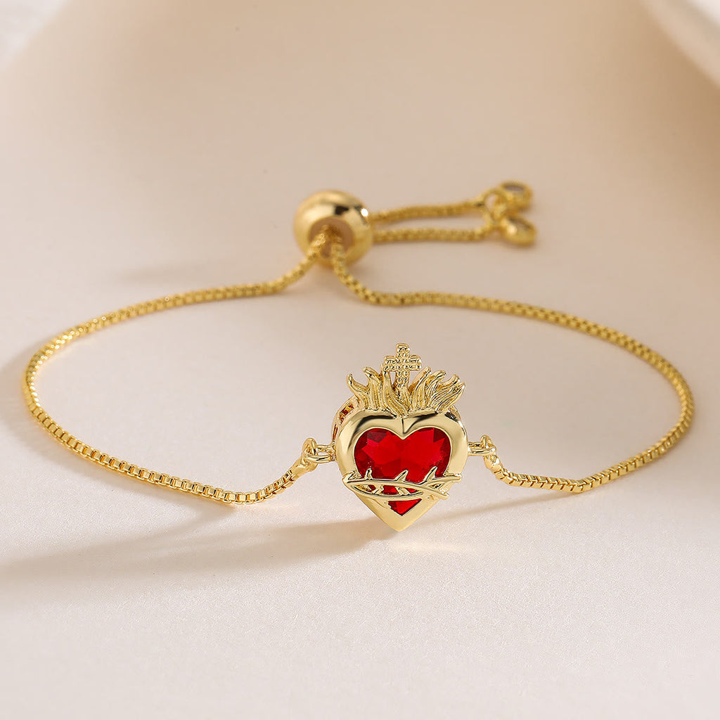 Pulsera Elegante de Devoción al Sagrado Corazón: Amor de Cristo y Fuerza Espiritual