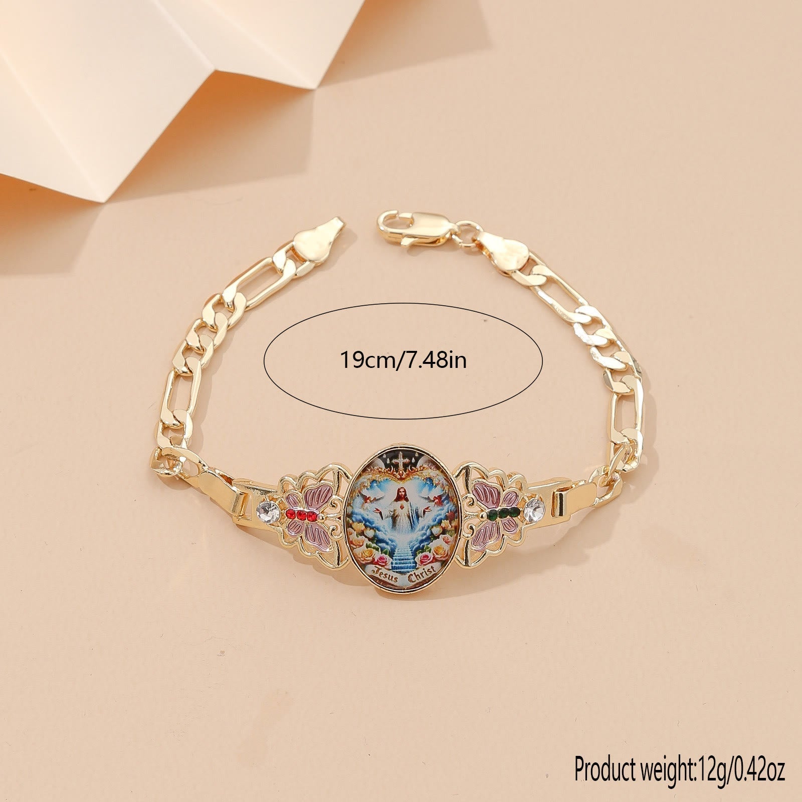 Pulsera de Jesucristo y Mariposa: Devoción Diaria con Simbolismo Sagrado