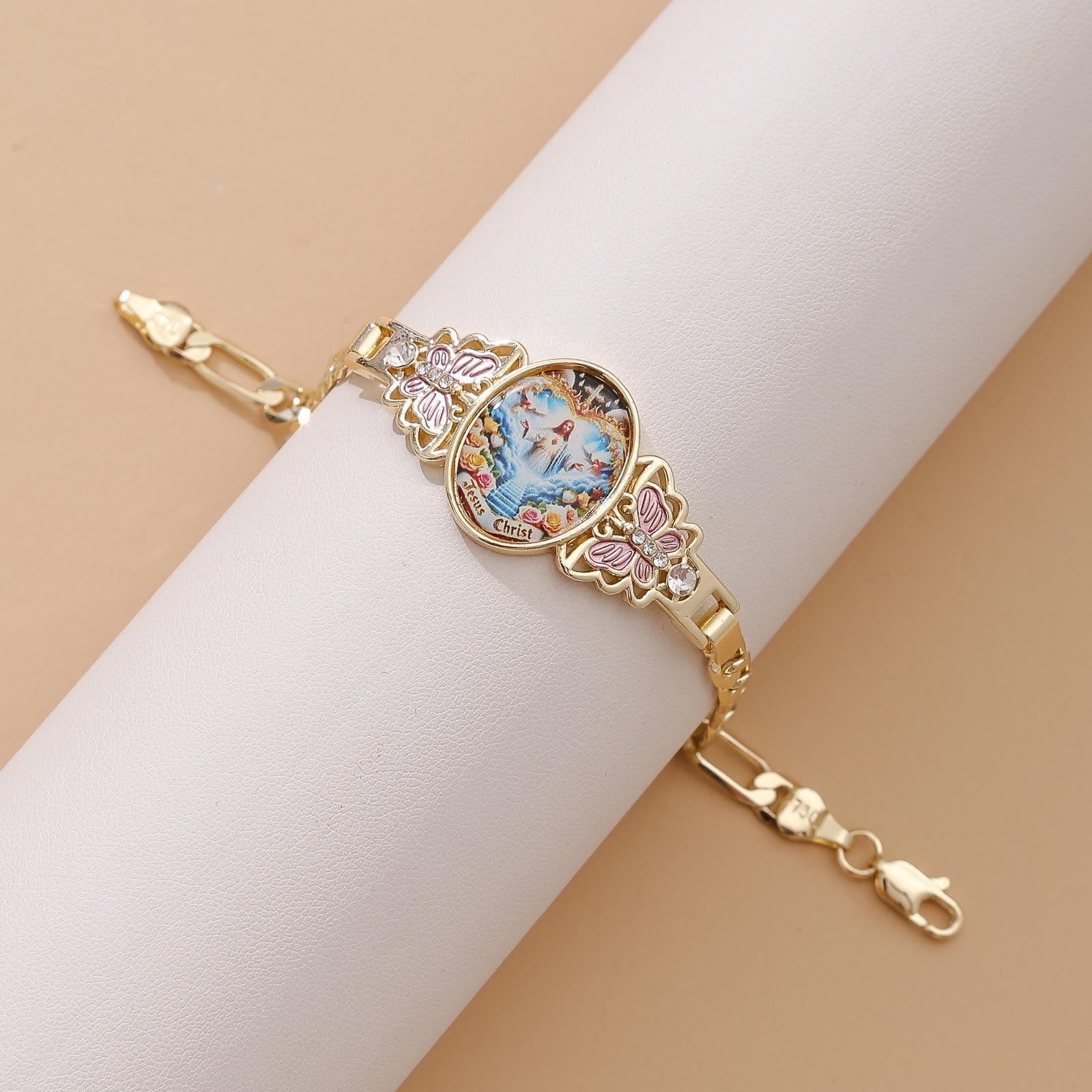 Pulsera de Jesucristo y Mariposa: Devoción Diaria con Simbolismo Sagrado
