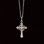 Collar Brillante de Cruz Geométrica: Símbolo de Esperanza Eterna y Protección Divina