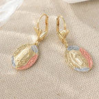 Aretes Colgantes Ovalados de Virgen Ornamentados: Gracia Maternal y Protección Divina VIP