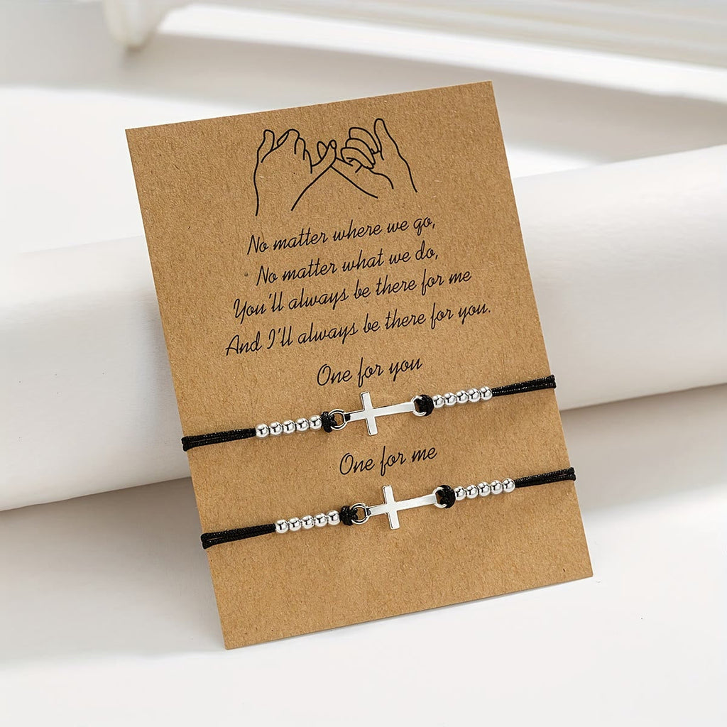 Pulsera de Cuentas con Cruz Intrincada: Tejida con Fe, Gracia y Amor Firme