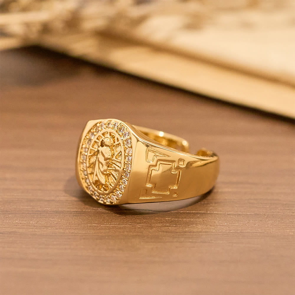 Anillo Llamativo Ornamentado de San Judas: Emblema de Redención y Protección Espiritual
