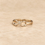 Elegant Infinity Cross Open Ring with Engraving