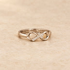 Elegant Infinity Cross Open Ring with Engraving