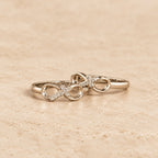 Elegant Infinity Cross Open Ring with Engraving