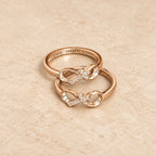 Elegant Infinity Cross Open Ring with Engraving