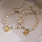 Pulsera Elegante Ajustable de Cristal con Medalla de San Benito: Joyería de Bendición Espiritual