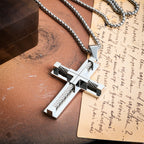 Collar de Cruz de Doble Capa con Núcleo de Acero Trenzado en Tres Colores: Luz de Fe Divina