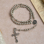 Pulsera Rosario Magnética Tono Plata: Oración y Pulsera 2 en 1