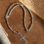 Pulsera Rosario Magnética Tono Plata: Oración y Pulsera 2 en 1