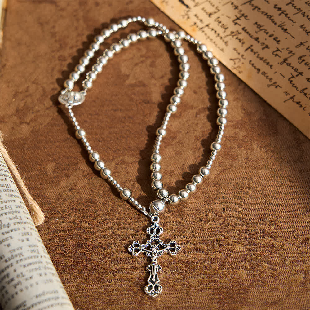 Pulsera Rosario Magnética Tono Plata: Oración y Pulsera 2 en 1