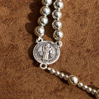 Pulsera Rosario Magnética Tono Plata: Oración y Pulsera 2 en 1