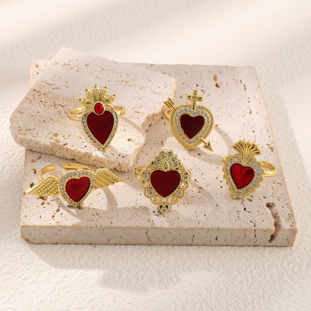 Colección de Anillos Multidiseño del Sagrado Corazón: Emblema del Amor Divino