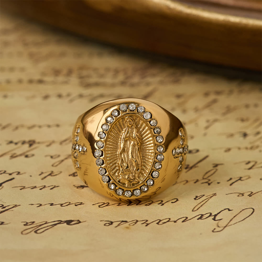 Anillo Sello de Cruz de la Virgen: Ancla tu Corazón en la Fe Mariana