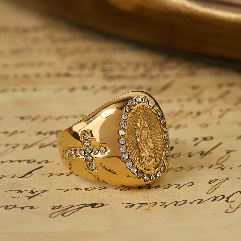 Anillo Sello de Cruz de la Virgen: Ancla tu Corazón en la Fe Mariana
