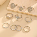 Set de Anillos de Cruz Mariana en Oro y Plata: Señal de Devoción Celestial