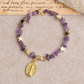 Pulsera Rosario de Alambre con Memoria de Amatista Natural con Medalla de la Virgen
