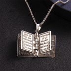 Collar de Calidad con Dije Giratorio de Cruz y Santa Biblia