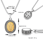 Collar de Titanio con Dije de Medalla Dorada de Cristo