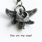 Collar de Buena Suerte con Dije de Ala de Ángel Orante