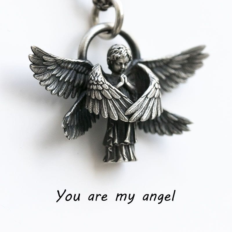 Collar de Buena Suerte con Dije de Ala de Ángel Orante