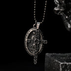 Collar de Titanio Retro Exquisito de la Virgen de Guadalupe y Cruz