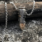 Collar con Dije de Bala con Calavera y Huesos Cruzados