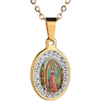 Collar Colorido de Cadena Serpiente con la Virgen de Guadalupe