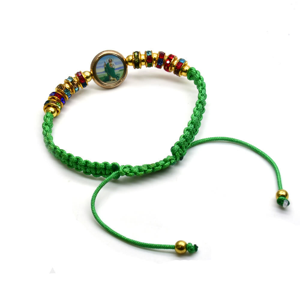 Pulsera Ajustable de Hilo Verde de San Judas