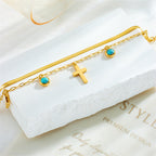 Pulsera de Doble Capa Adornada con Turquesa