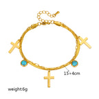 Pulsera de Doble Capa Adornada con Turquesa