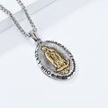 Collar de Acero Inoxidable de la Virgen de Guadalupe en 3 Colores