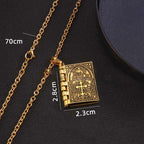 Collar de Calidad con Dije Giratorio de Cruz y Santa Biblia
