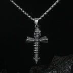 Collar con Dije de Calavera y Huesos Cruzados Estilo Punk