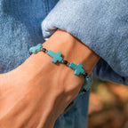 Pulsera de Turquesa de Oración con Cuentas y Crucifijo