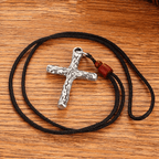 Collar de Cruz Agrietada Estilo Metal Pesado Minimalista