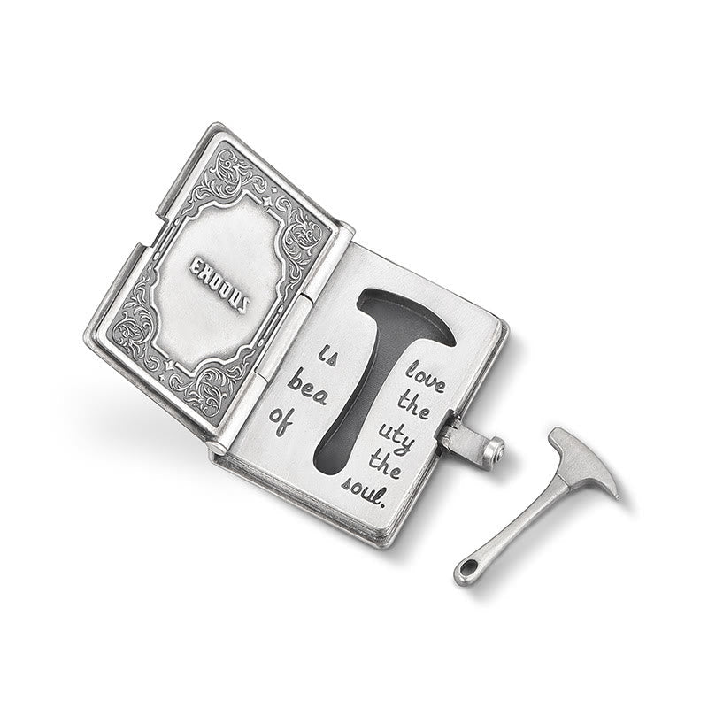 Collar de Biblia con Martillo de Roca Desmontable