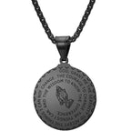 Collar con Placa Redonda de Manos Orando