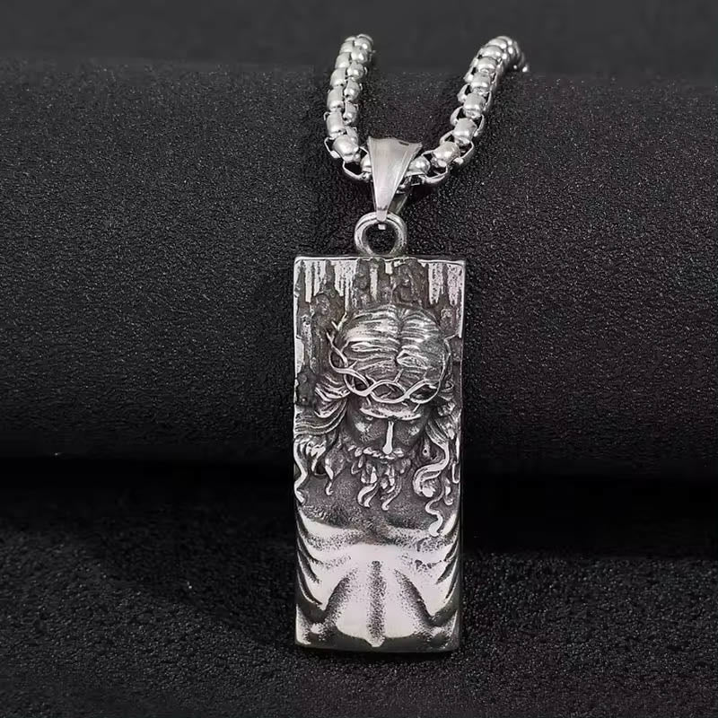 Collar Religioso Amuleto Escudo de Jesús
