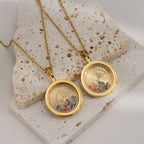 Collar Redondo de Oro Reversible: Virgen y San Benito