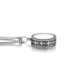 Collar de Titanio con Dije de Medalla Dorada de Cristo