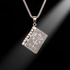 Collar de Calidad con Dije Giratorio de Cruz y Santa Biblia
